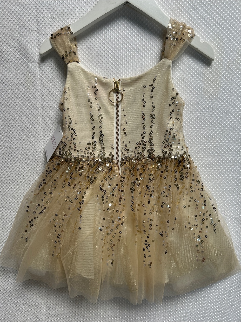 Wowza! Zoe Ltd Gold Sequin Tulle Formal Dress. Size 4 Flower Girl dress. NWT - Picture 4 of 6